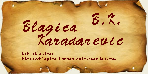 Blagica Karadarević vizit kartica